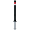 Barrier post | Black - Line | 70 x 70 mm | foldable, self-engaging lockto be fixed by plugs, | incl. base rosette, part-no. 470_60, approx. 400 mm below ground | with triangular locking mechanism acc. with DIN 3223